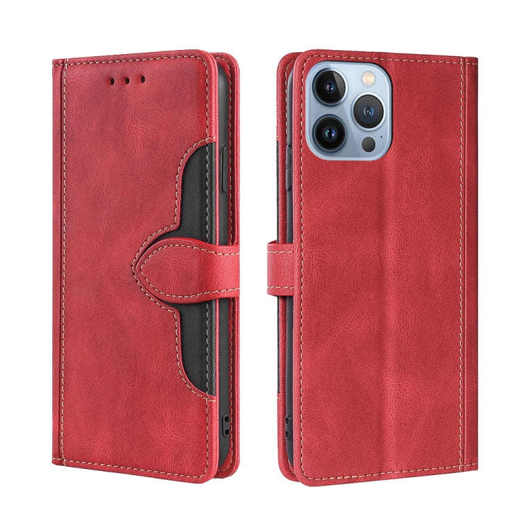 Skin Feel Magnetic Buckle Leather Phone Case, For iPhone 14, For iPhone 14 Plus, For iPhone 14 Pr...