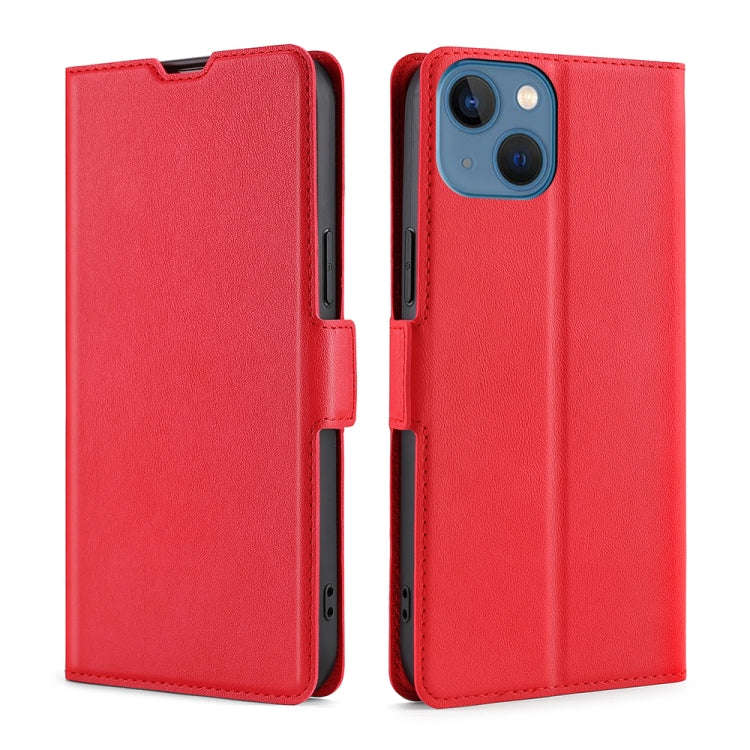 Ultra-thin Voltage Side Buckle Leather Phone Case, For iPhone 14, For iPhone 14 Plus, For iPhone ...