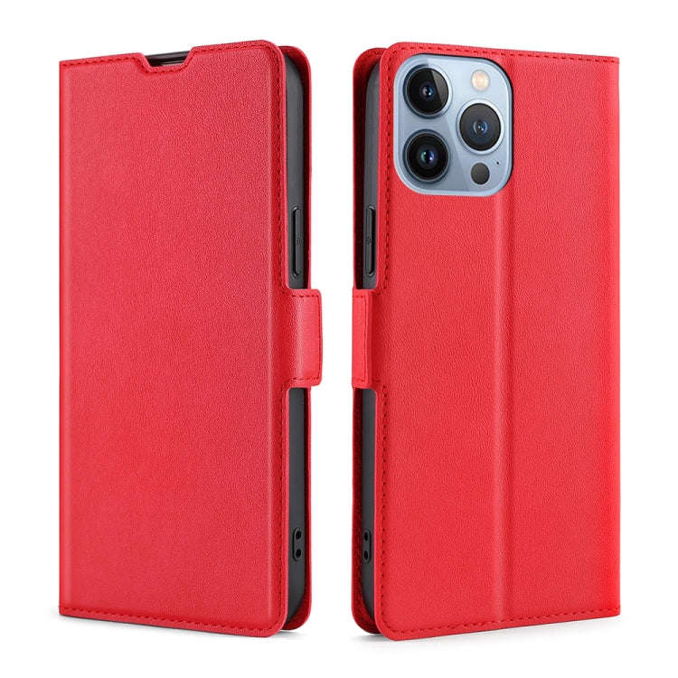 Ultra-thin Voltage Side Buckle Leather Phone Case, For iPhone 14, For iPhone 14 Plus, For iPhone ...