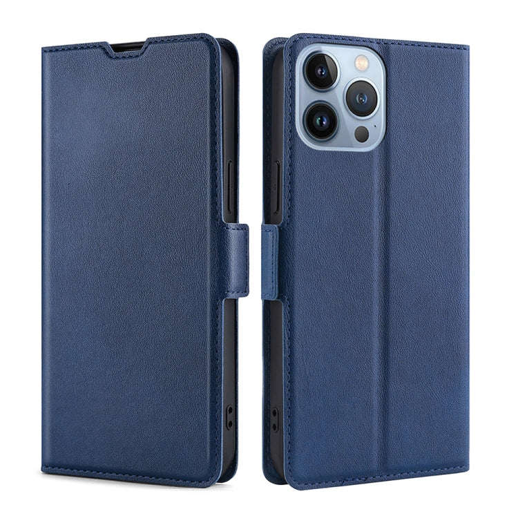 Ultra-thin Voltage Side Buckle Leather Phone Case, For iPhone 14, For iPhone 14 Plus, For iPhone ...