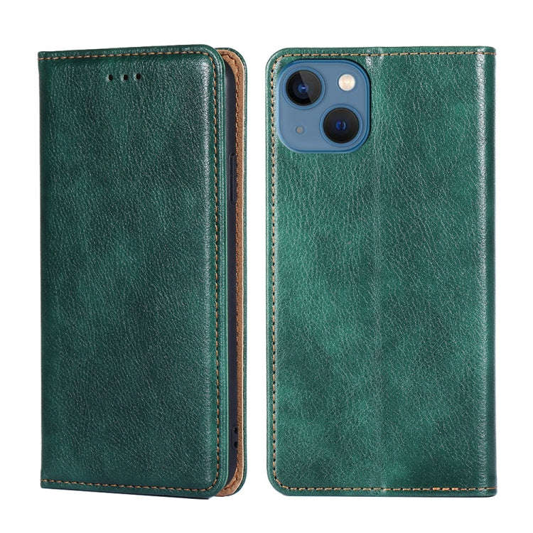 Gloss Oil Solid Color Magnetic Leather Phone Case, For iPhone 14, For iPhone 14 Plus, For iPhone ...