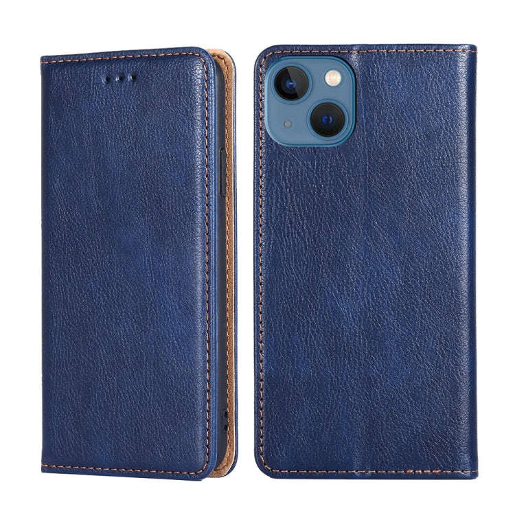 Gloss Oil Solid Color Magnetic Leather Phone Case, For iPhone 14, For iPhone 14 Plus, For iPhone ...