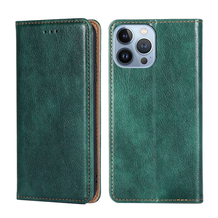 Gloss Oil Solid Color Magnetic Leather Phone Case, For iPhone 14, For iPhone 14 Plus, For iPhone ...