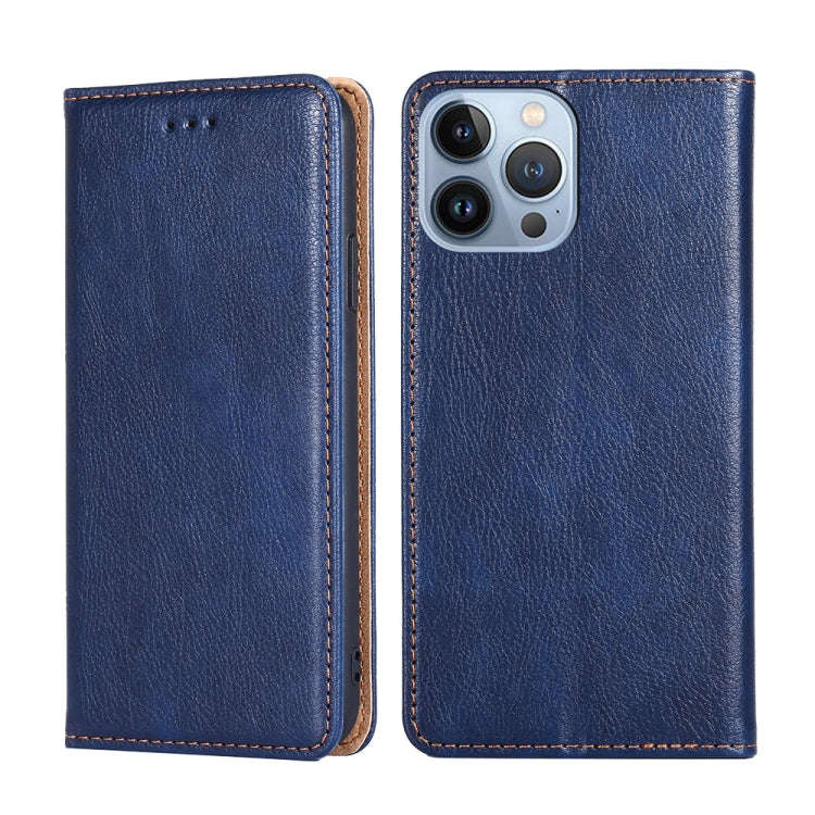 Gloss Oil Solid Color Magnetic Leather Phone Case, For iPhone 14, For iPhone 14 Plus, For iPhone ...