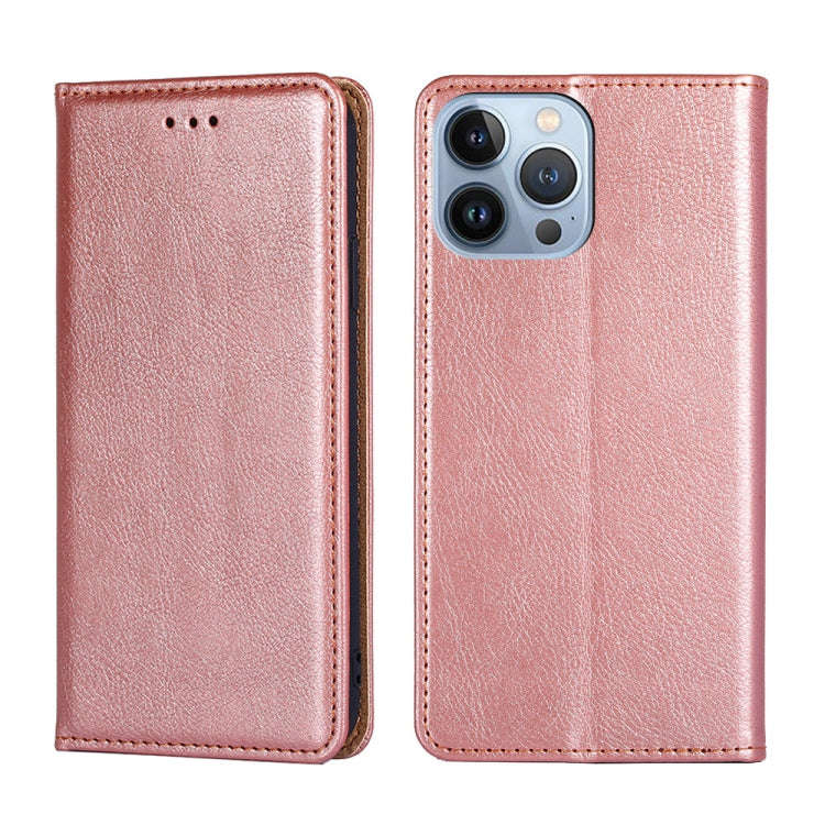 Gloss Oil Solid Color Magnetic Leather Phone Case, For iPhone 14, For iPhone 14 Plus, For iPhone ...