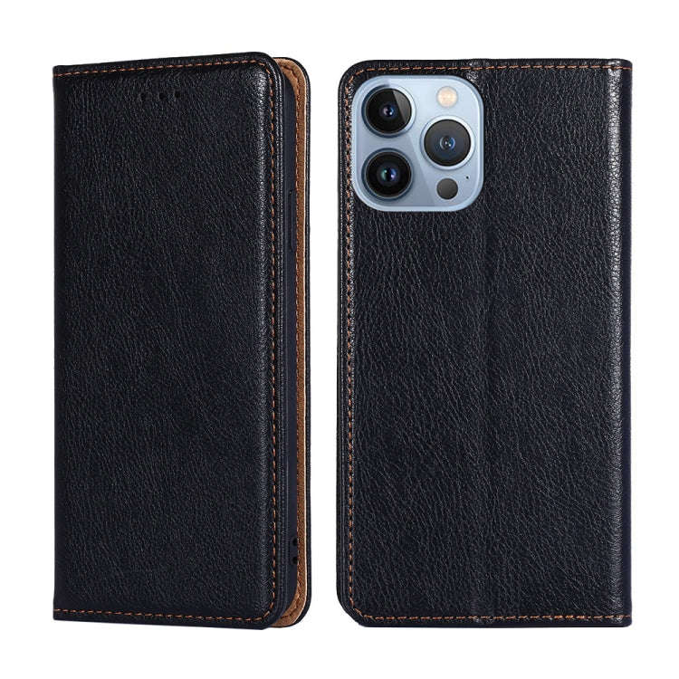 Gloss Oil Solid Color Magnetic Leather Phone Case, For iPhone 14, For iPhone 14 Plus, For iPhone ...