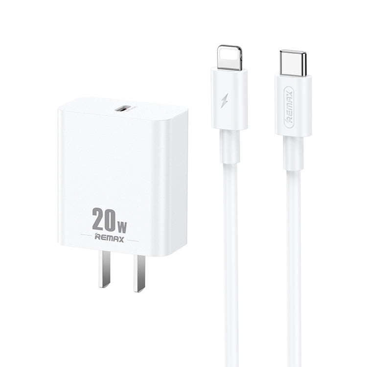 REMAX RP-U5 Extreme 2 Series 20W PD Charger + 1m USB-C / Type-C to 8 Pin Fast Charge Data Cable S...