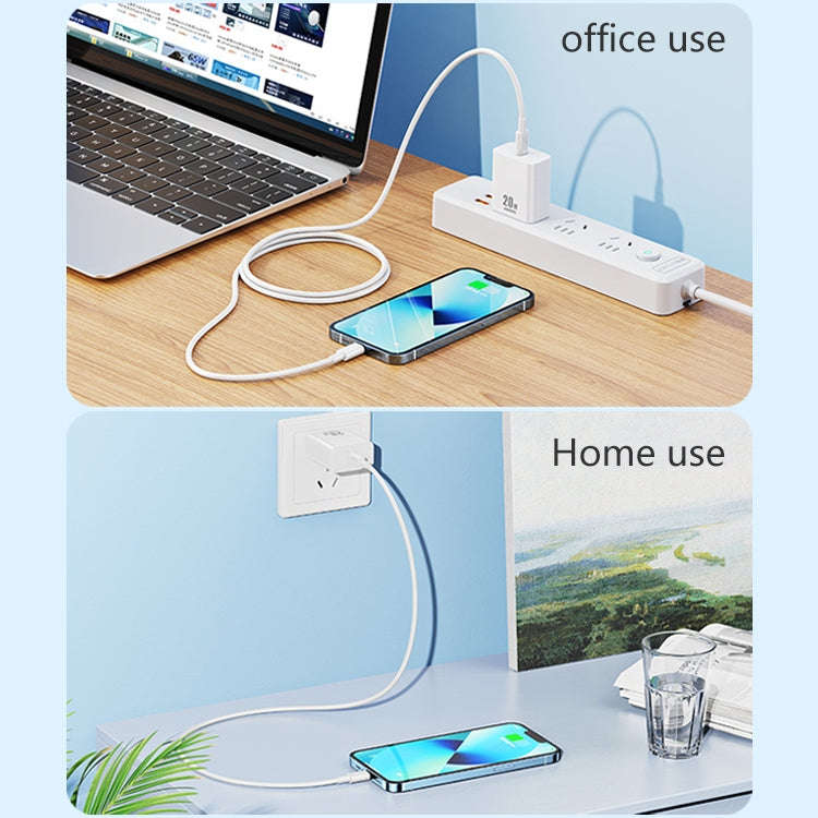 REMAX RP-U5 Extreme 2 Series 20W PD Charger + 1m USB-C / Type-C to 8 Pin Fast Charge Data Cable S...