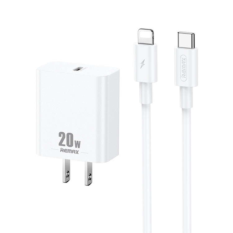 REMAX RP-U5 Extreme 2 Series 20W PD Charger + 1m USB-C / Type-C to 8 Pin Fast Charge Data Cable S...
