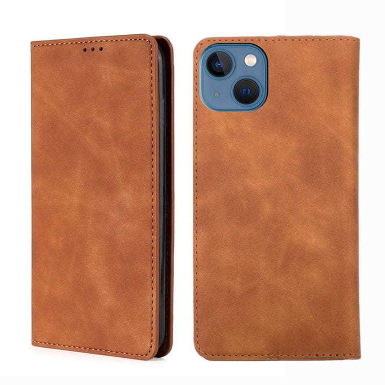 Skin Feel Magnetic Leather Phone Case, For iPhone 14, For iPhone 14 Plus, For iPhone 14 Pro, For ...