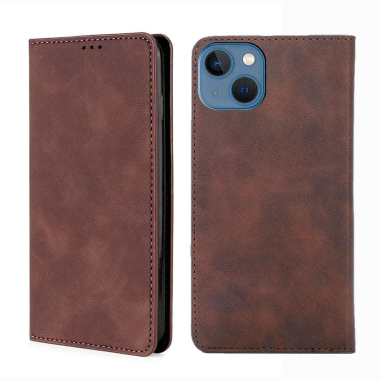 Skin Feel Magnetic Leather Phone Case, For iPhone 14, For iPhone 14 Plus, For iPhone 14 Pro, For ...