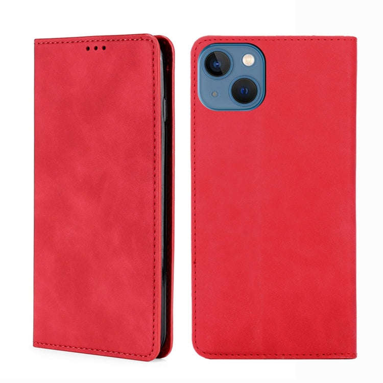 Skin Feel Magnetic Leather Phone Case, For iPhone 14, For iPhone 14 Plus, For iPhone 14 Pro, For ...