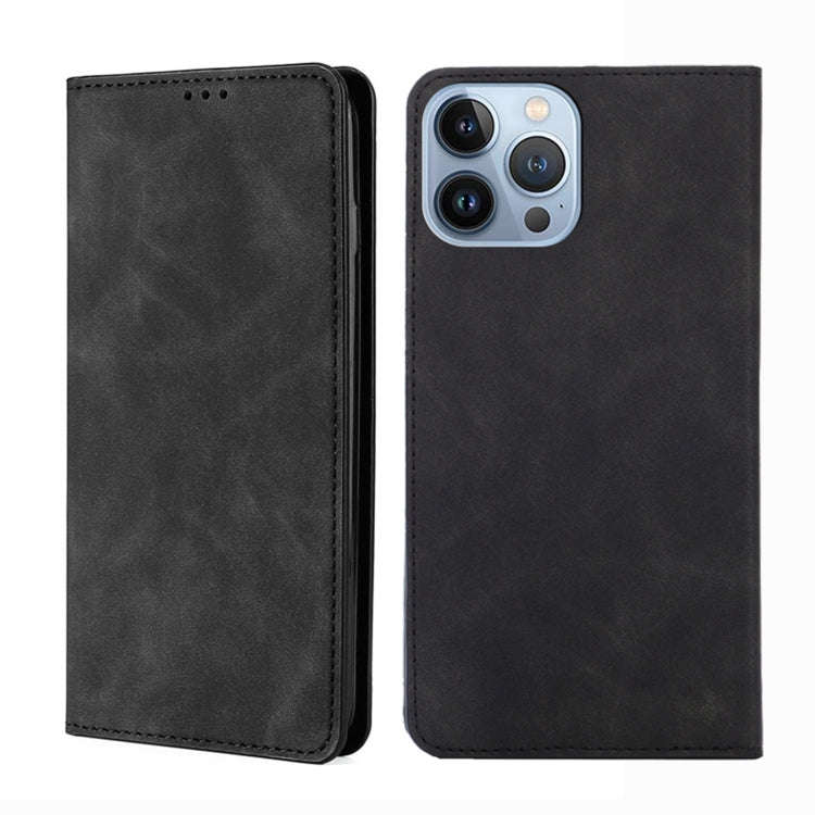Skin Feel Magnetic Leather Phone Case, For iPhone 14, For iPhone 14 Plus, For iPhone 14 Pro, For ...