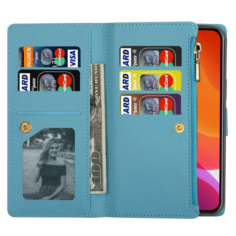 Multi-card Slots Laser Carving Glitter Zipper Leather Case, For iPhone 14, For iPhone 14 Max, For...