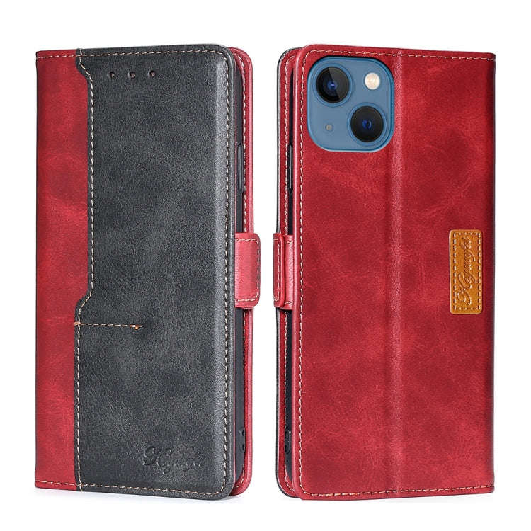 Contrast Color Side Buckle Leather Phone Case, For iPhone 14, For iPhone 14 Plus, For iPhone 14 P...