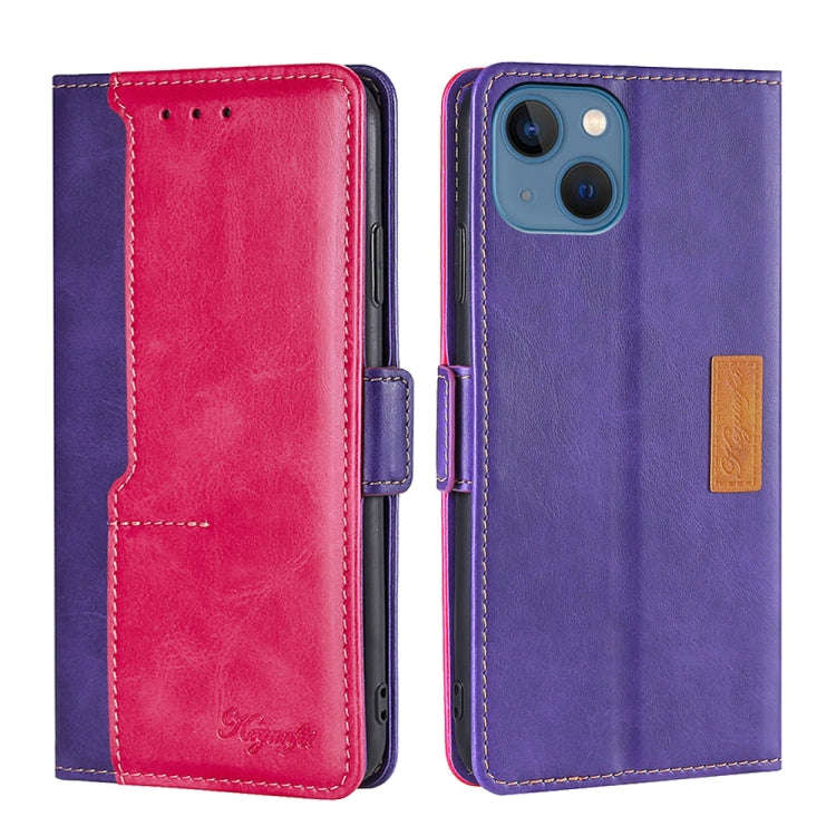Contrast Color Side Buckle Leather Phone Case, For iPhone 14, For iPhone 14 Plus, For iPhone 14 P...