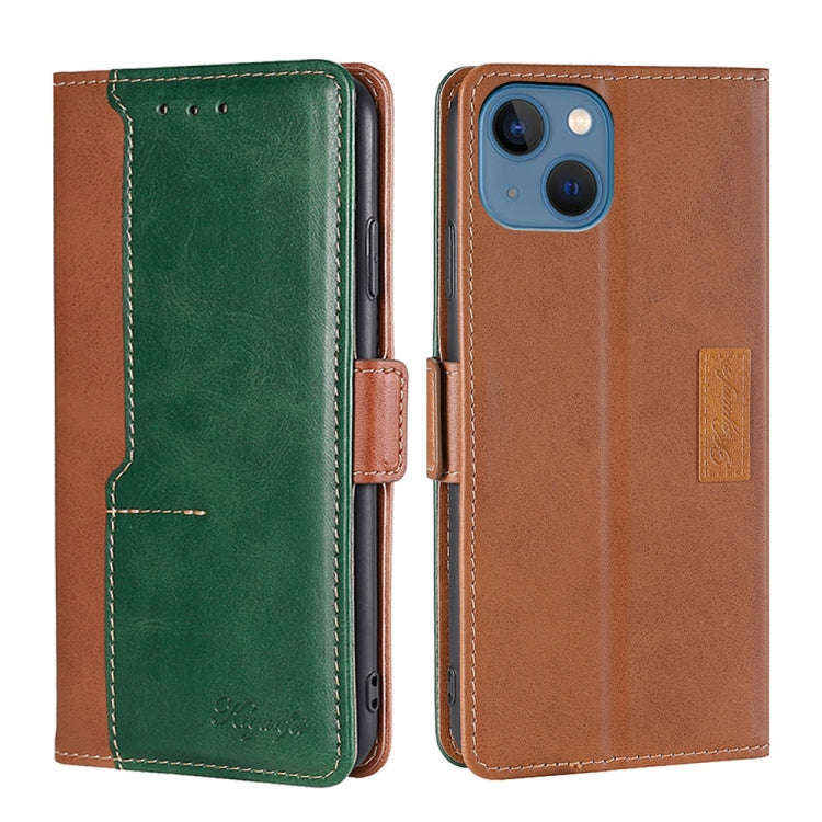 Contrast Color Side Buckle Leather Phone Case, For iPhone 14, For iPhone 14 Plus, For iPhone 14 P...