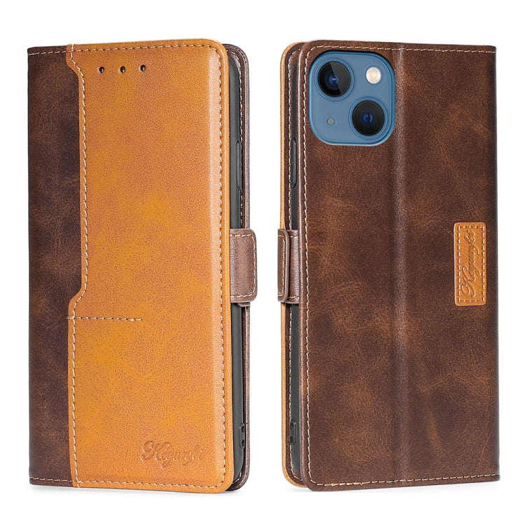 Contrast Color Side Buckle Leather Phone Case, For iPhone 14, For iPhone 14 Plus, For iPhone 14 P...
