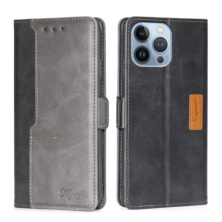 Contrast Color Side Buckle Leather Phone Case, For iPhone 14, For iPhone 14 Plus, For iPhone 14 P...