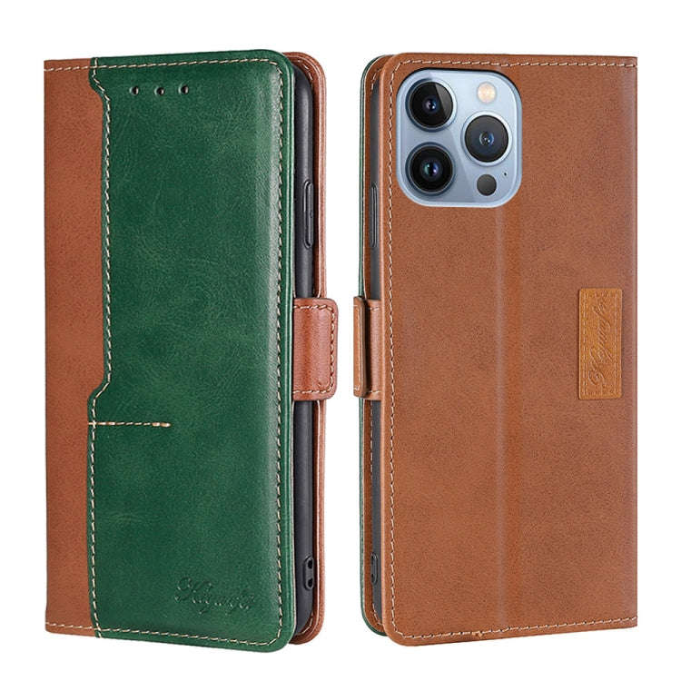 Contrast Color Side Buckle Leather Phone Case, For iPhone 14, For iPhone 14 Plus, For iPhone 14 P...
