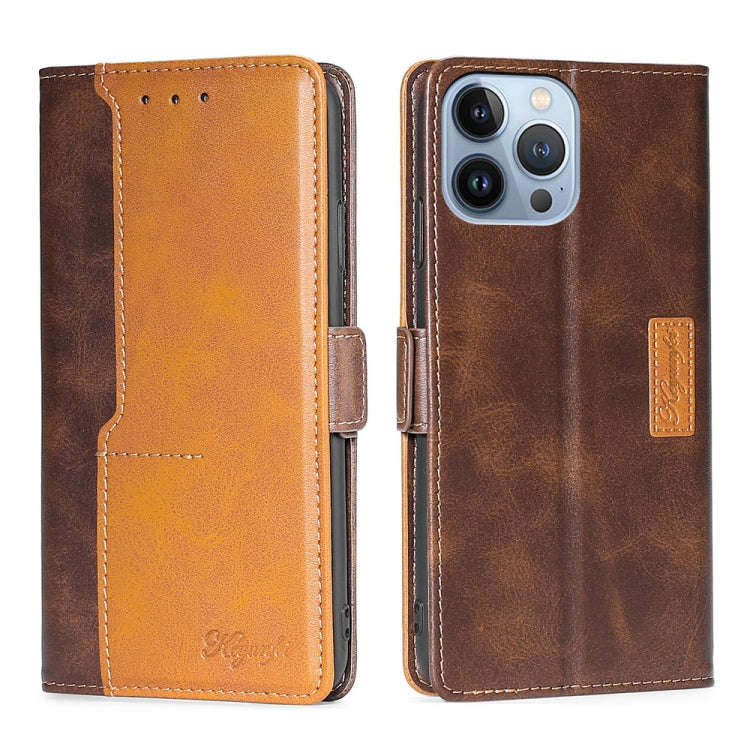 Contrast Color Side Buckle Leather Phone Case, For iPhone 14, For iPhone 14 Plus, For iPhone 14 P...