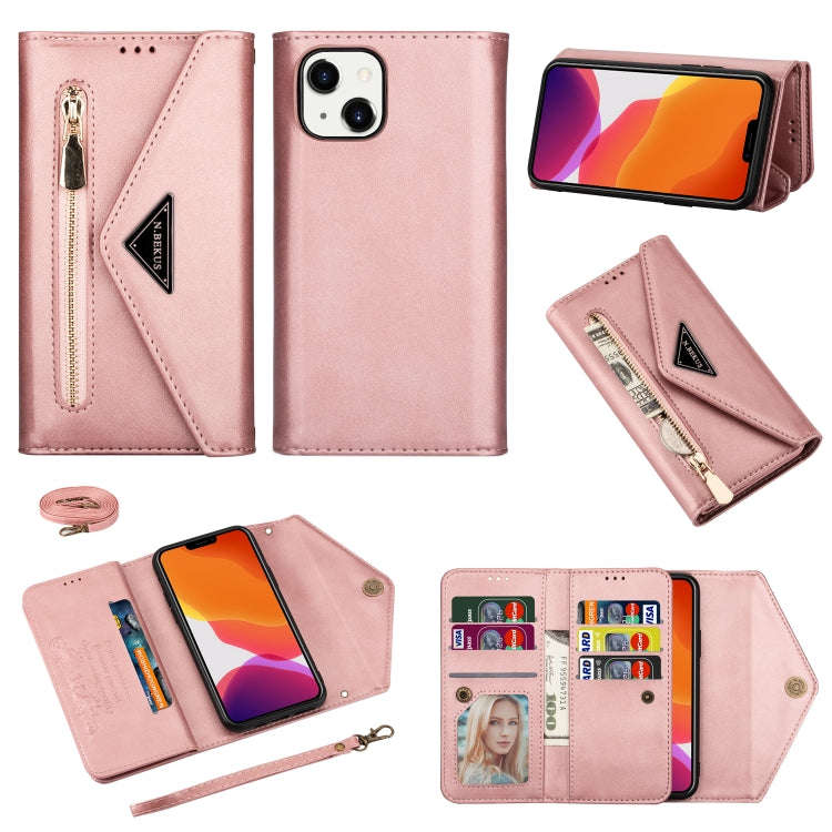 Skin Feel Zipper Horizontal Flip Leather Case, For iPhone 14, For iPhone 14 Max, For iPhone 14 Pr...