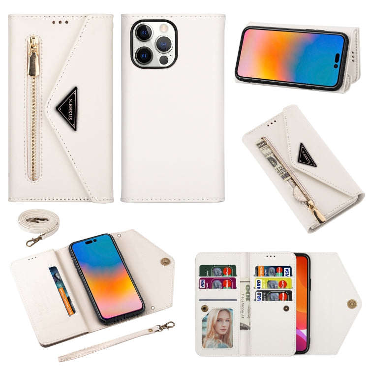 Skin Feel Zipper Horizontal Flip Leather Case, For iPhone 14, For iPhone 14 Max, For iPhone 14 Pr...