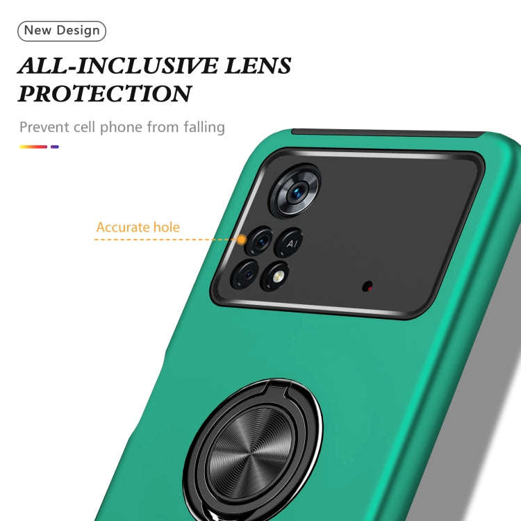 PC + TPU Shockproof Magnetic Phone Case with Invisible Ring Holder, For Xiaomi Poco X4 Pro 5G