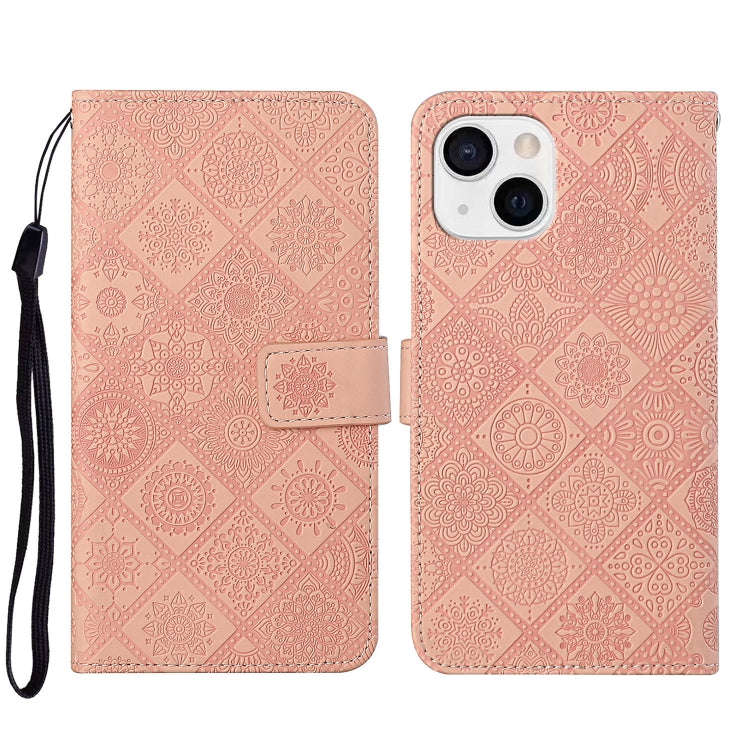 Ethnic Style Embossed Pattern Leather Phone Case, For iPhone 14, For iPhone 14 Plus, For iPhone 1...