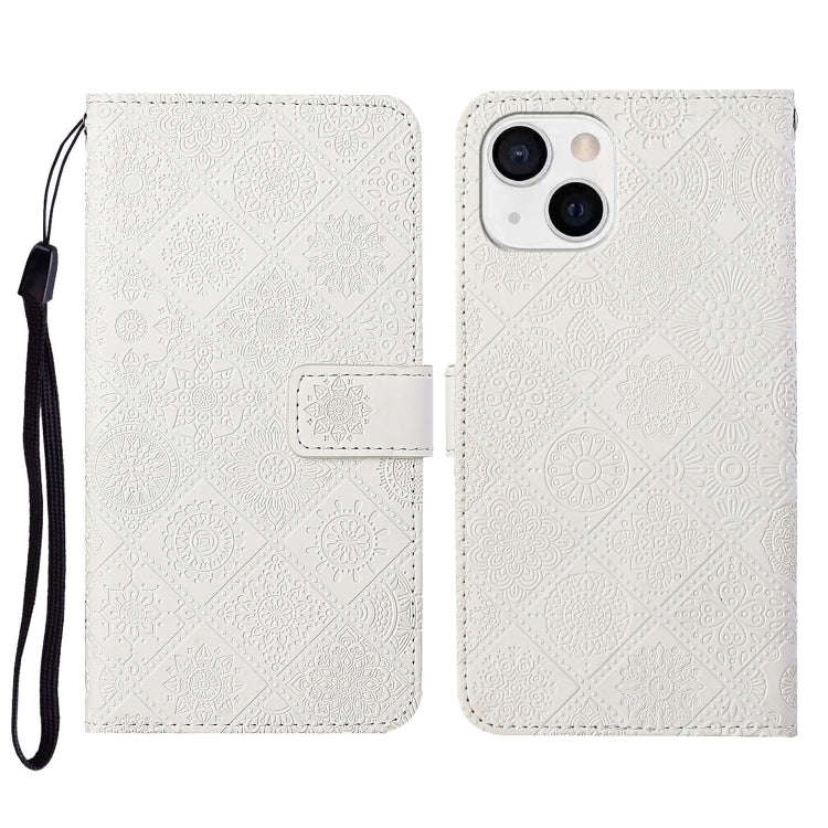 Ethnic Style Embossed Pattern Leather Phone Case, For iPhone 14, For iPhone 14 Plus, For iPhone 1...