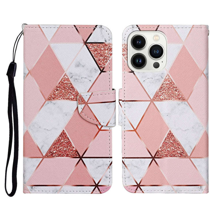 3D Colored Drawing Flip Leather Phone Case, For iPhone 14 Pro, For iPhone 14 Pro Max