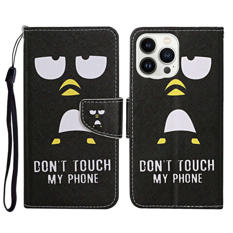 3D Colored Drawing Flip Leather Phone Case, For iPhone 14 Pro, For iPhone 14 Pro Max