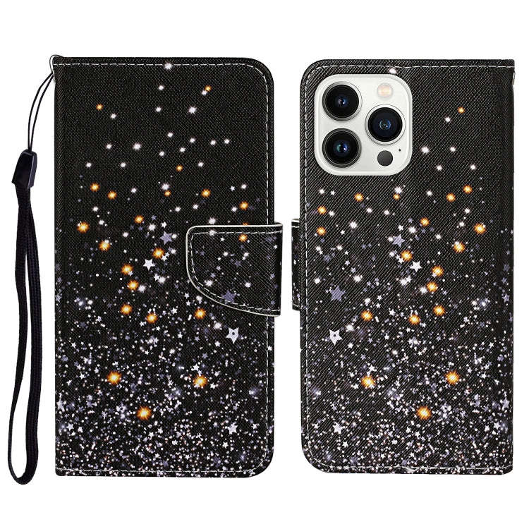 3D Colored Drawing Flip Leather Phone Case, For iPhone 14 Pro, For iPhone 14 Pro Max