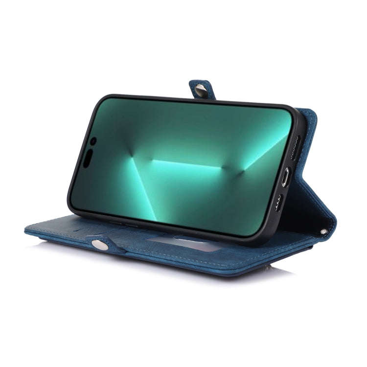 Zipper Card Slot Buckle Wallet Leather Phone Case, For iPhone 14 Pro Max, For iPhone 14 Pro, For ...