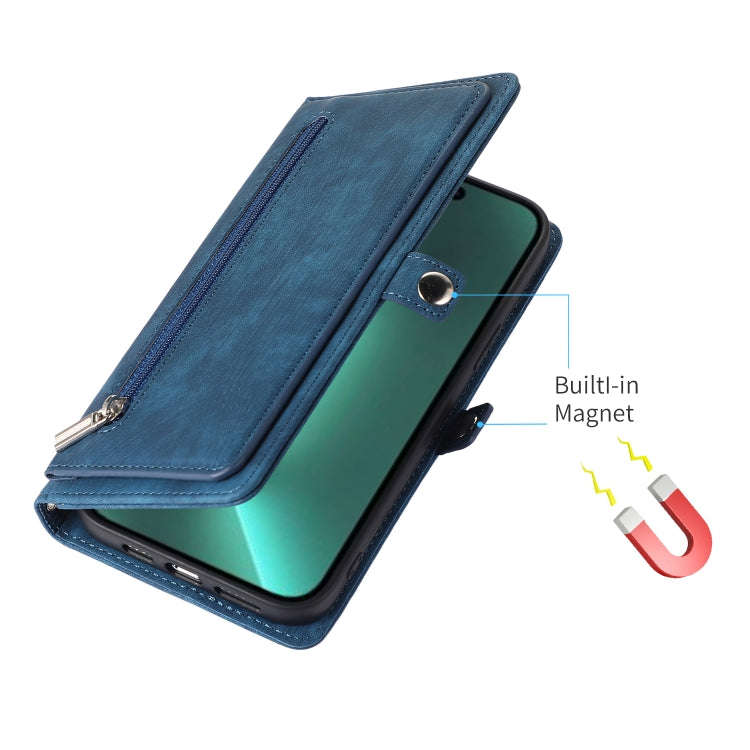 Zipper Card Slot Buckle Wallet Leather Phone Case, For iPhone 14 Pro Max, For iPhone 14 Pro, For ...