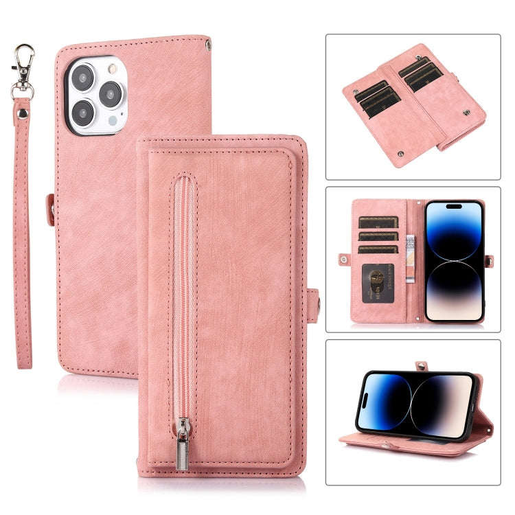 Zipper Card Slot Buckle Wallet Leather Phone Case, For iPhone 14 Pro Max, For iPhone 14 Pro, For ...