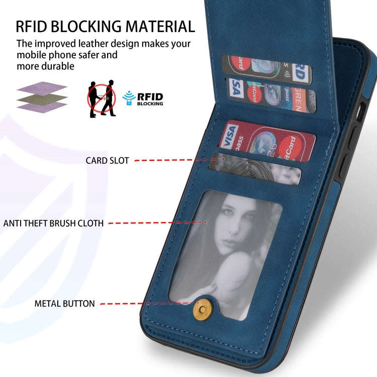 N.BEKUS Vertical Flip Card Slot RFID Phone Case, For iPhone 13 Pro, For iPhone 13 Pro Max, For iP...