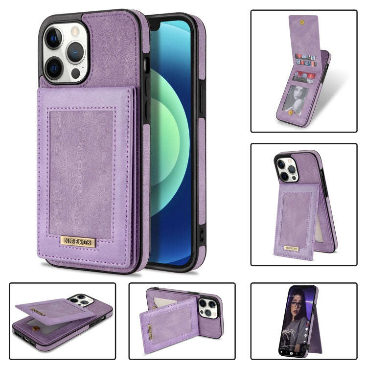 N.BEKUS Vertical Flip Card Slot RFID Phone Case, For iPhone 13 Pro, For iPhone 13 Pro Max, For iP...