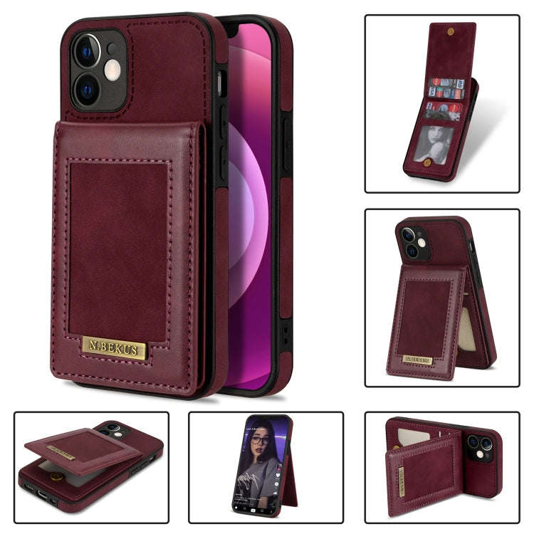 N.BEKUS Vertical Flip Card Slot RFID Phone Case, For iPhone 13 Pro, For iPhone 13 Pro Max, For iP...
