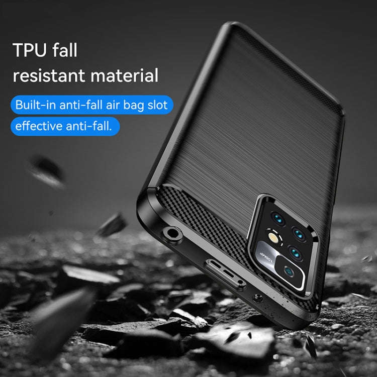 Brushed Texture Carbon Fiber TPU Case, For Xiaomi Redmi 10 2022