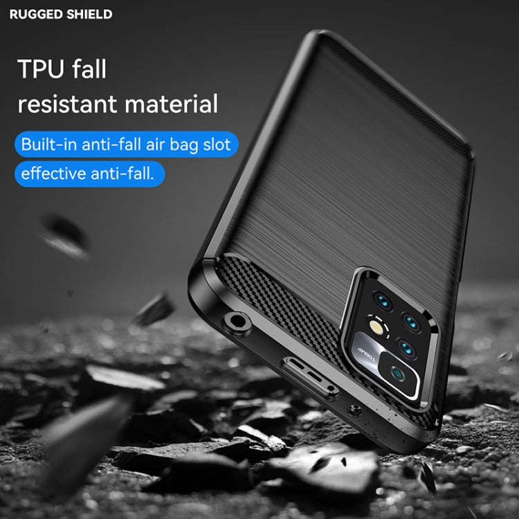 Brushed Texture Carbon Fiber TPU Case, For Xiaomi Redmi 10 / 10 Prime