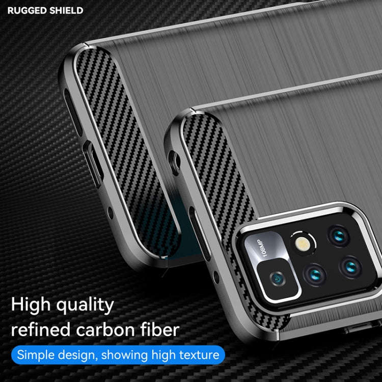 Brushed Texture Carbon Fiber TPU Case, For Xiaomi Redmi 10 / 10 Prime