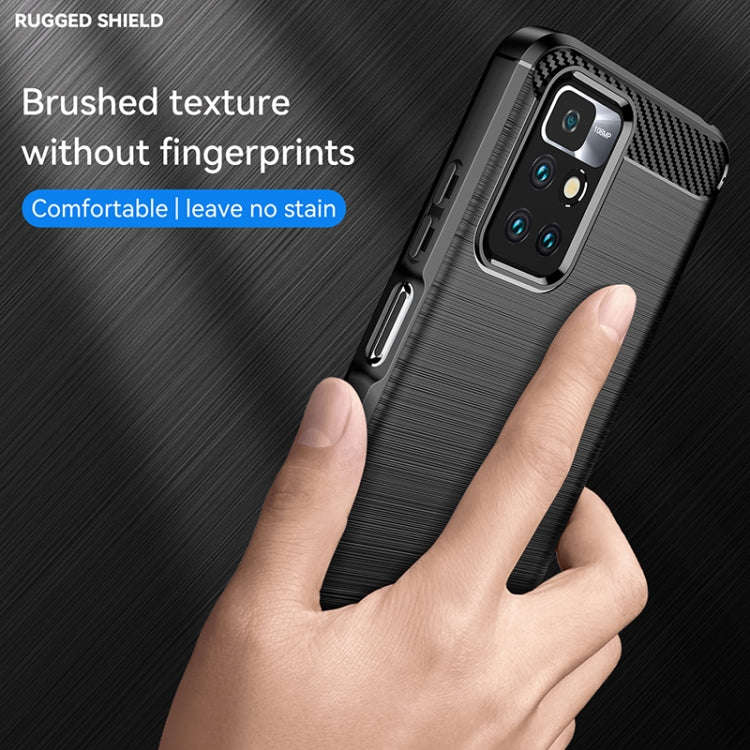 Brushed Texture Carbon Fiber TPU Case, For Xiaomi Redmi 10 / 10 Prime