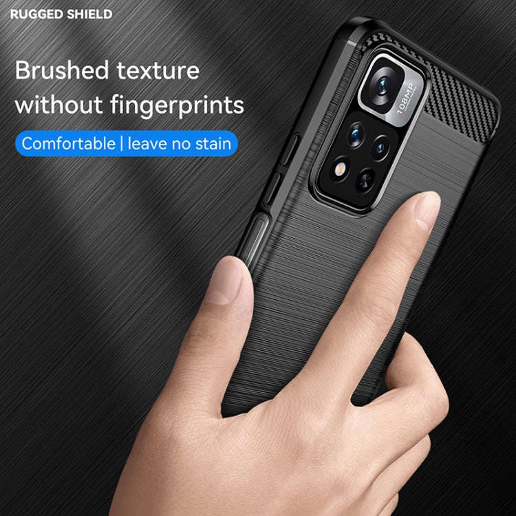 Brushed Texture Carbon Fiber TPU Case, For Xiaomi Redmi Note 11 Pro / Note 11 Pro+