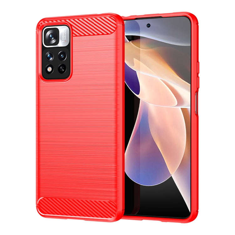 Brushed Texture Carbon Fiber TPU Case, For Xiaomi Redmi Note 11 Pro / Note 11 Pro+