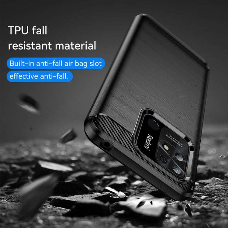Brushed Texture Carbon Fiber TPU Case, For Xiaomi Redmi 10 Power