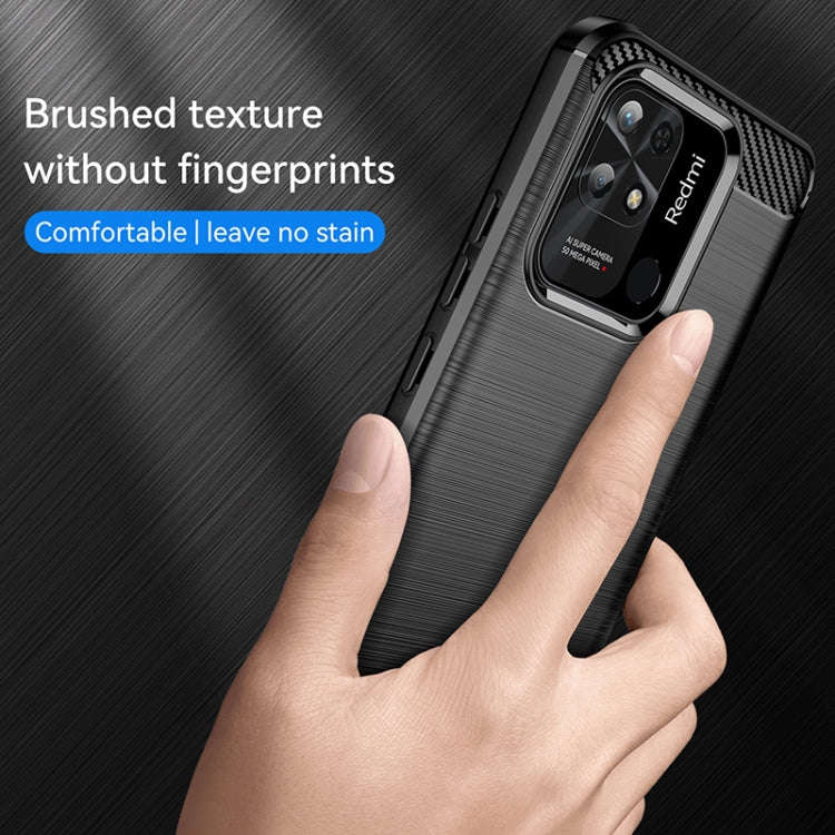 Brushed Texture Carbon Fiber TPU Case, For Xiaomi Redmi 10 Power