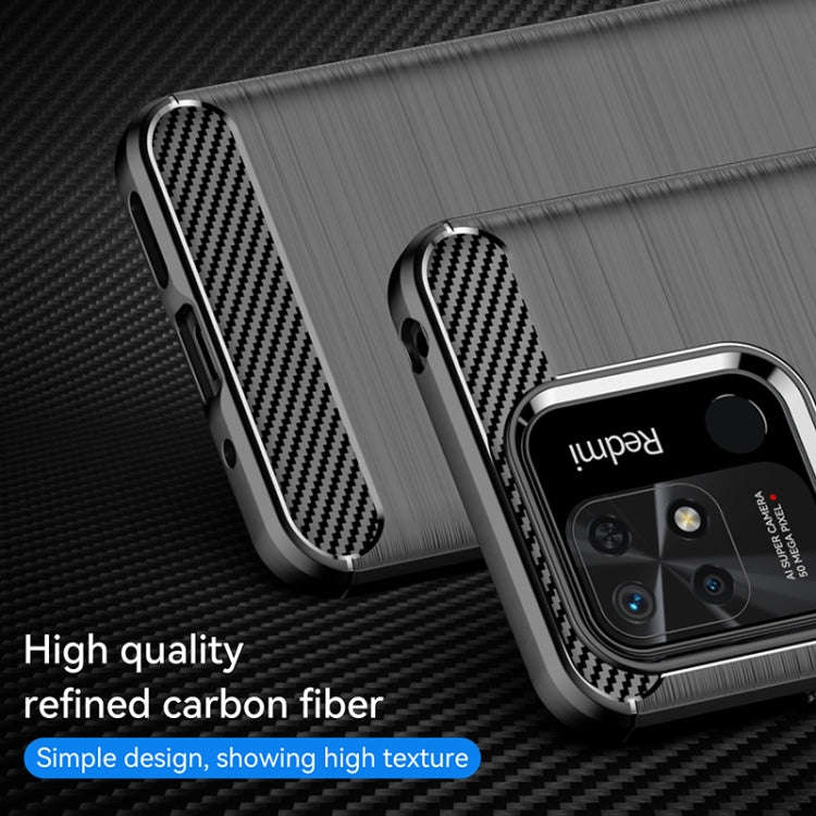 Brushed Texture Carbon Fiber TPU Case, For Xiaomi Redmi 10C
