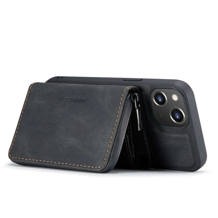 JEEHOOD Magnetic Zipper Wallet Leather Phone Case, For iPhone 14, For iPhone 14 Plus, For iPhone ...