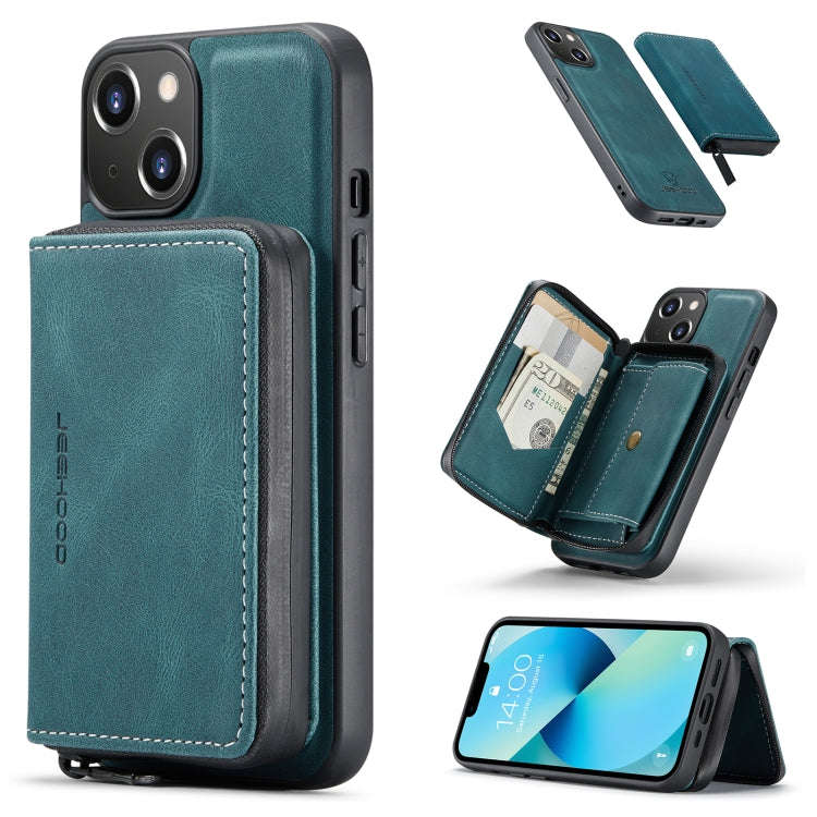 JEEHOOD Magnetic Zipper Wallet Leather Phone Case, For iPhone 14, For iPhone 14 Plus, For iPhone ...